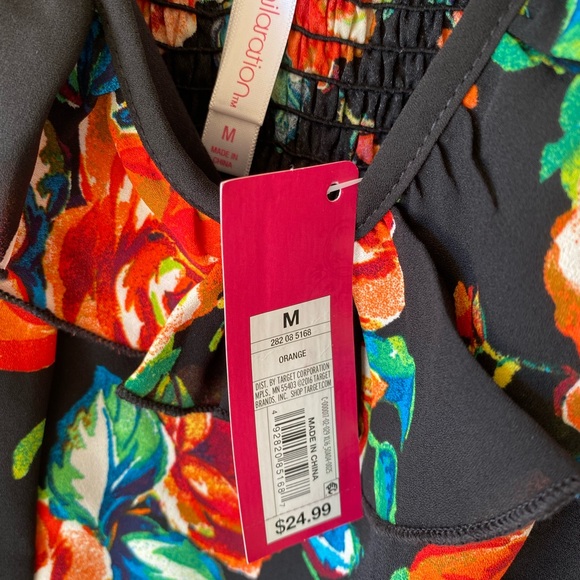 Xhilaration Floral Off the Shoulder Mini Dress Size Medium NWT - Picture 6 of 6